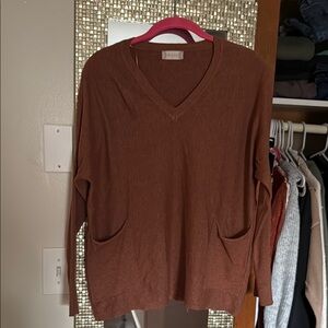 Altar’d State Brown V-Neck Sweater